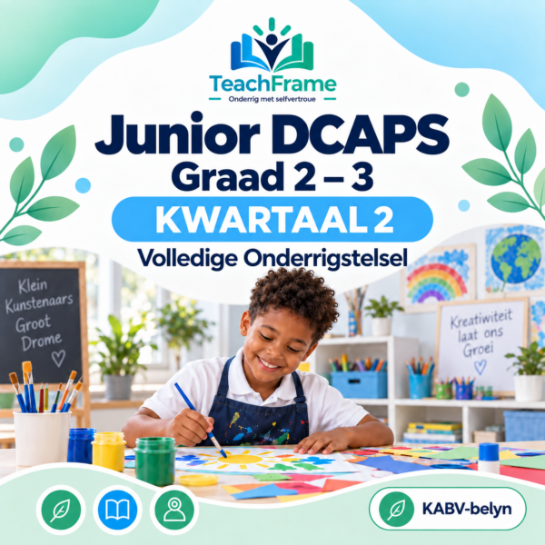 TeachFrame Junior DCAPS Graad 2–3 Kwartaal 2 volledige onderrigstelsel vir Suid-Afrikaanse klaskamers