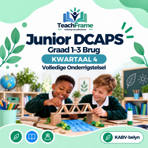 TeachFrame DCAPS Graad 1–3 Brug Kwartaal 4 — Volledige Onderrigstelsel TeachFrame DCAPS Graad 1–3 Brug Kwartaal 4 volledige onderrigstelsel vir Suid-Afrikaanse klaskamers