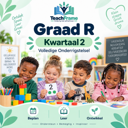 TeachFrame Graad R Kwartaal 2 volledige onderrigstelsel vir Suid-Afrikaanse klaskamers