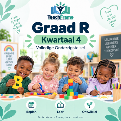 TeachFrame Graad R Kwartaal 4 volledige onderrigstelsel vir Suid-Afrikaanse klaskamers