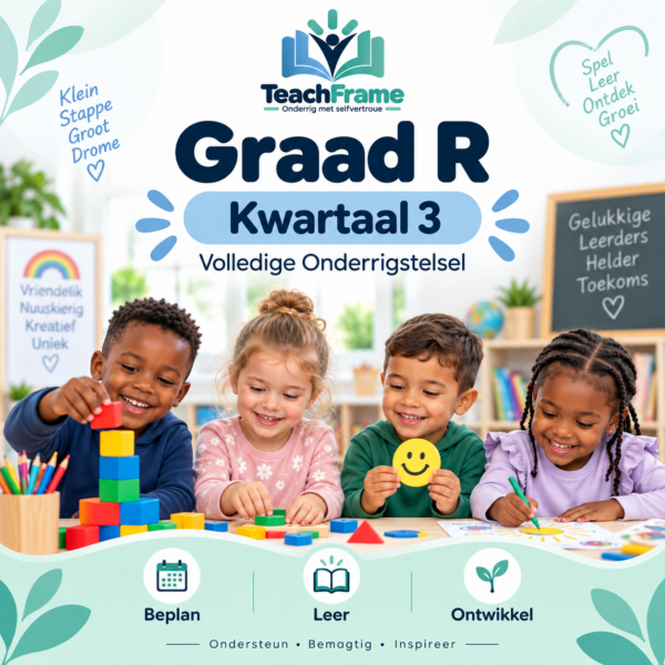 TeachFrame Graad R Kwartaal 3 volledige onderrigstelsel vir Suid-Afrikaanse klaskamers